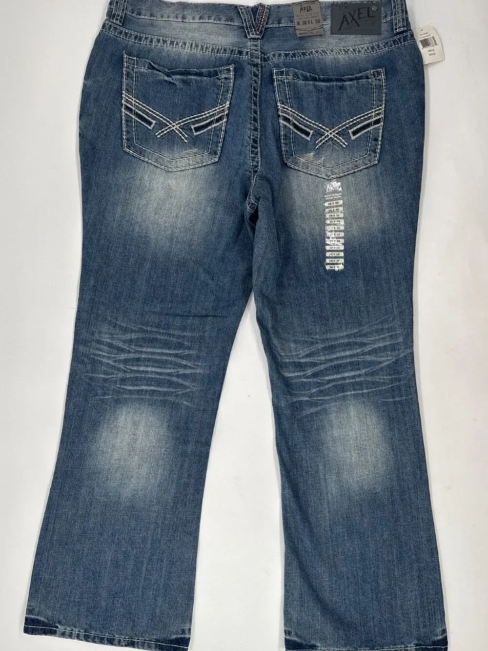 TK Axel Jeans Mens 38x30 Wolcott Vintage Boot Cut Denim Relaxed Distressed NEW - Picture 2 of 10